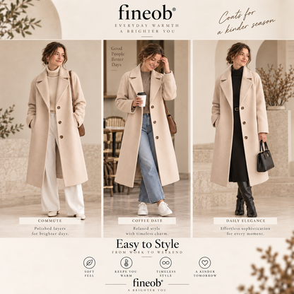 fineob®Timeless Warmth Long Coat Soft Structure. Effortless Elegance. Made for Everyday Moments.