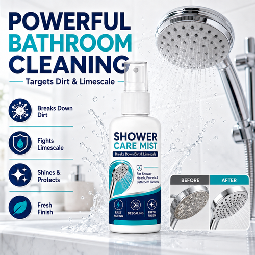 ✨Fast-Acting Shower Limescale Remover Spray – Dissolves stubborn mineral deposits & hard water stains. Restores water flow & shine – just spray & wipe! 🚿🧼
