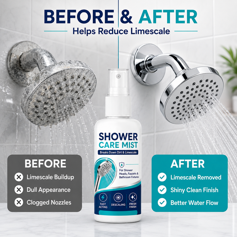 ✨Fast-Acting Shower Limescale Remover Spray – Dissolves stubborn mineral deposits & hard water stains. Restores water flow & shine – just spray & wipe! 🚿🧼