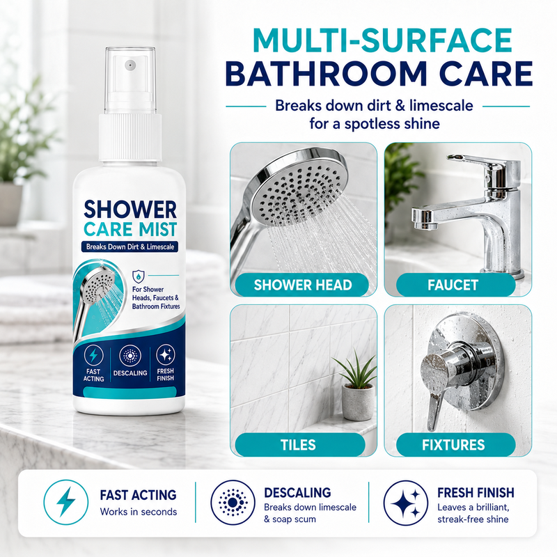 ✨Fast-Acting Shower Limescale Remover Spray – Dissolves stubborn mineral deposits & hard water stains. Restores water flow & shine – just spray & wipe! 🚿🧼