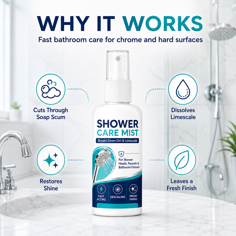 ✨Fast-Acting Shower Limescale Remover Spray – Dissolves stubborn mineral deposits & hard water stains. Restores water flow & shine – just spray & wipe! 🚿🧼