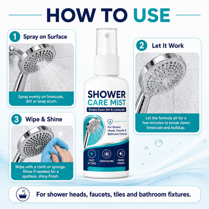 ✨Fast-Acting Shower Limescale Remover Spray – Dissolves stubborn mineral deposits & hard water stains. Restores water flow & shine – just spray & wipe! 🚿🧼